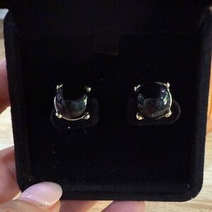 J Crew Black Stud Earrings With Gold Accents
